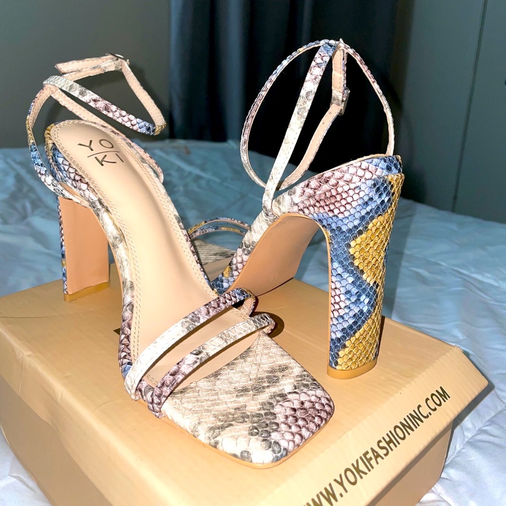 Yoki shoes open toe high heel